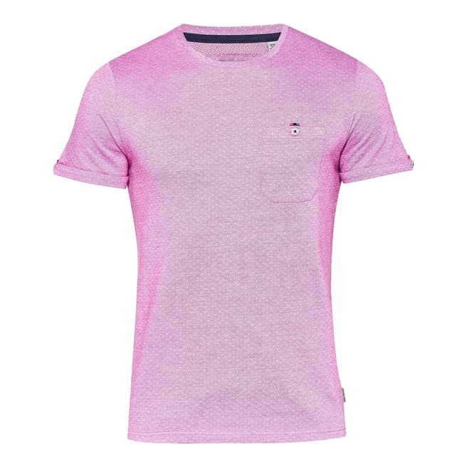 Ted Baker Pink Cotton Vue Jacquard Crew Neck T-shirt