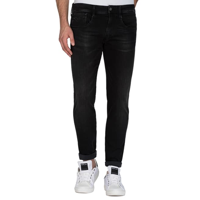 Replay Black Anbass Slim Fit Stretch Jeans