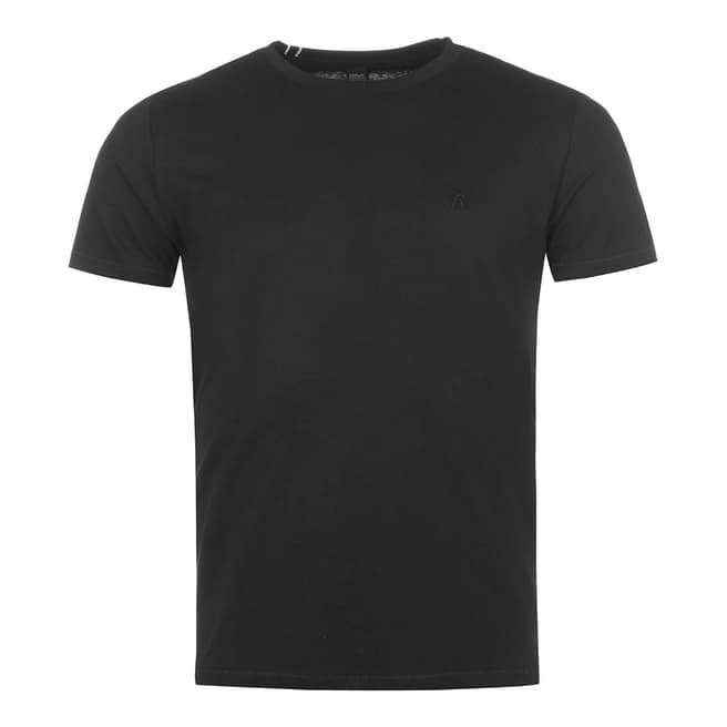 Replay Black Embroidered Logo Slim Cotton Tshirt