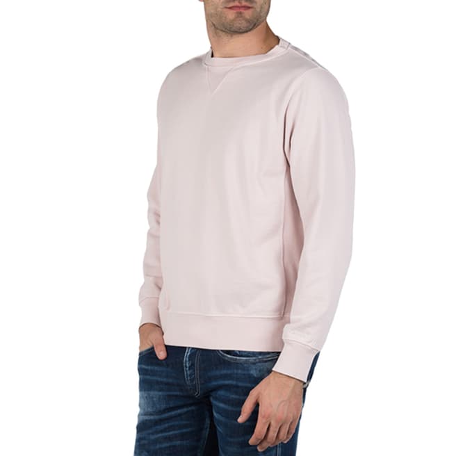 Replay Light Pink Cotton Crew Neck Sweatshirt