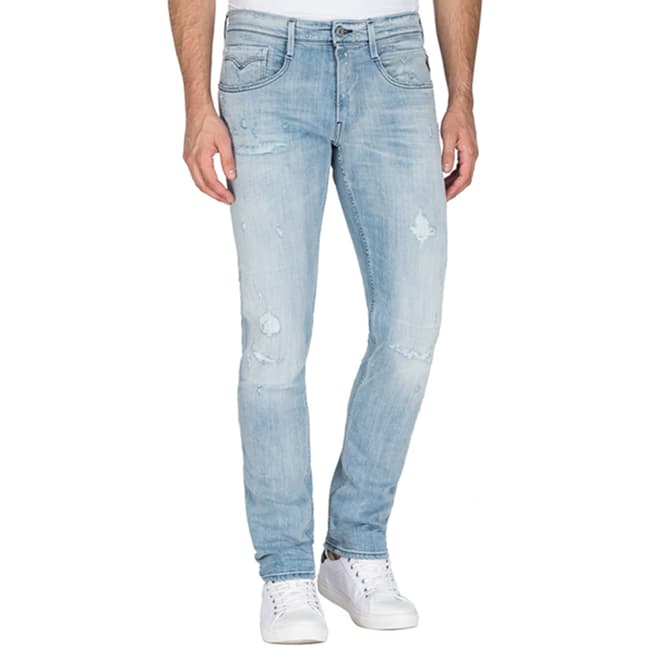 Replay Light Blue Anbass Slim Fit Stretch Jeans