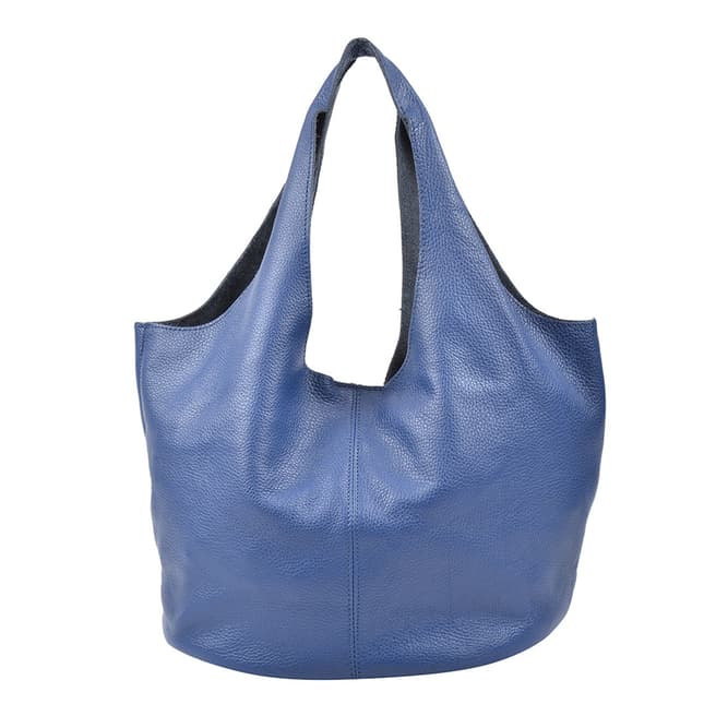 Carla Ferreri Blue Jeans Leather Hobo Bag