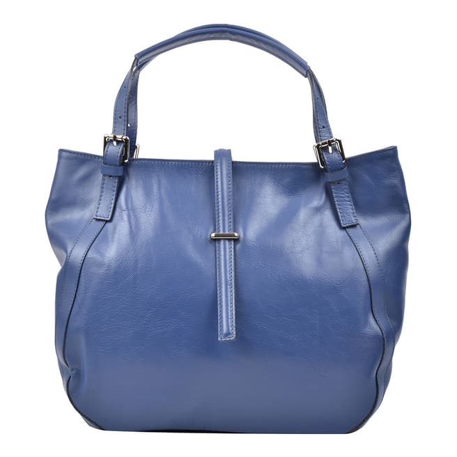 Carla Ferreri Blue Jeans Leather Tote Bag