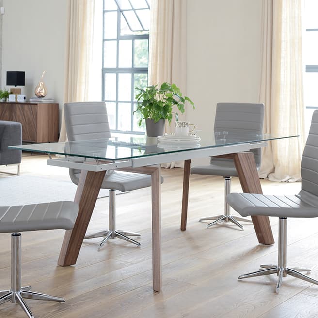 Dwell Panama Glass Extending Dining Table