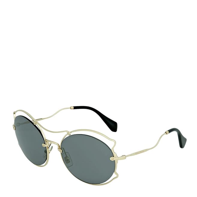 Miu Miu Women Pale Gold/Grey Sunglasses