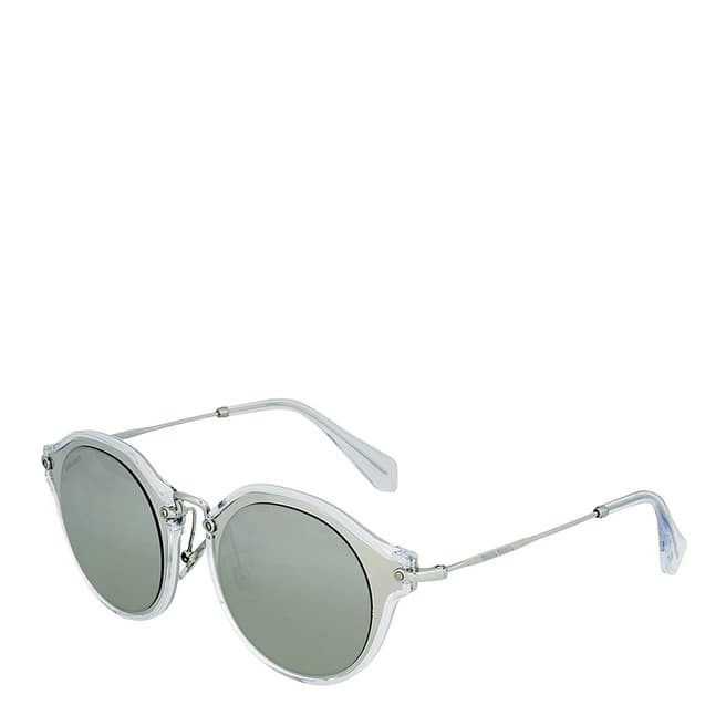 Miu Miu Women Silver/Silver Mirror Sunglasses 49mm