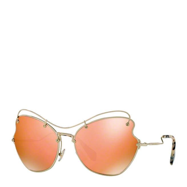 Miu Miu Women Pale Gold/Orange Sunglasses 61mm