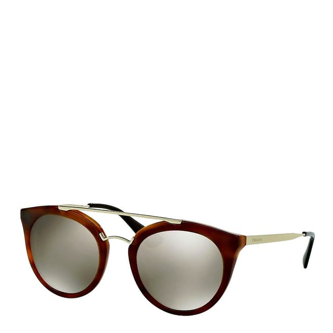 Prada Women's Brown/Light Brown Mirror Sunglasses 52mm