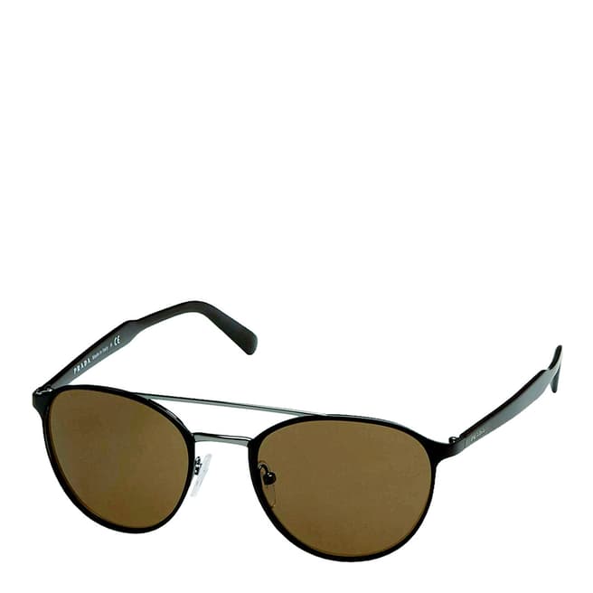 Prada Men's Matte Brown/Brown Sunglasses 54mm