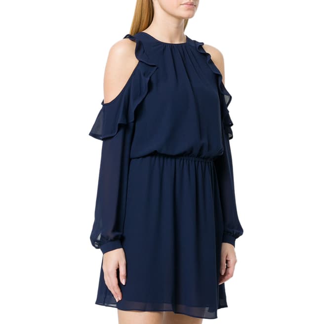 Michael Kors Navy Cold-Shoulder Dress