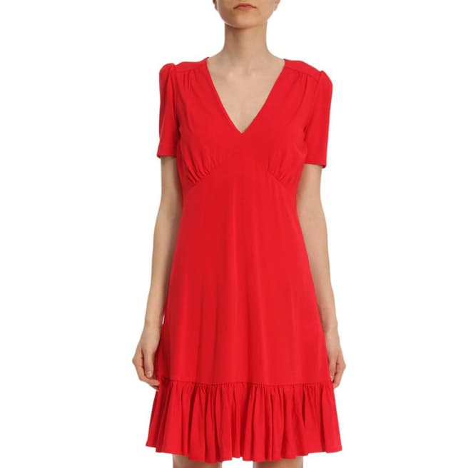 Michael Kors Red V-Neck Dress