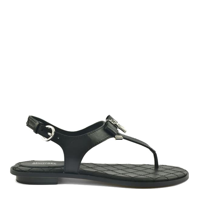 Michael Kors Black Leather Alice Thong Sandals