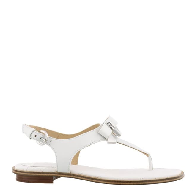 Michael Kors White Leather Alice Thong Sandals