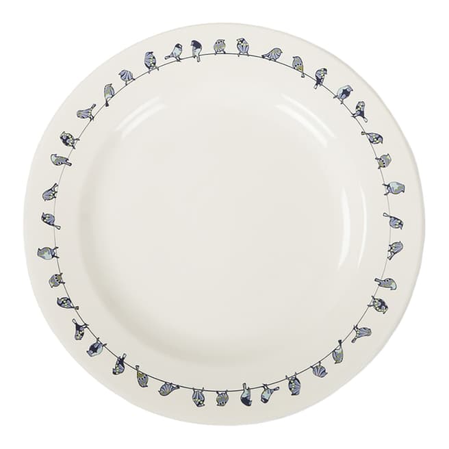 Jersey Pottery Set of 6 Blue Tit Dinner Plates