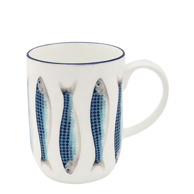 Jersey Pottery Set of 4 Blue Harlequin Mug