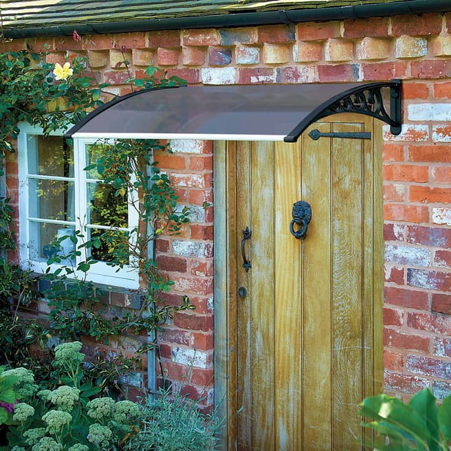 Gablemere 1.2m Tinted Door Canopy - Black