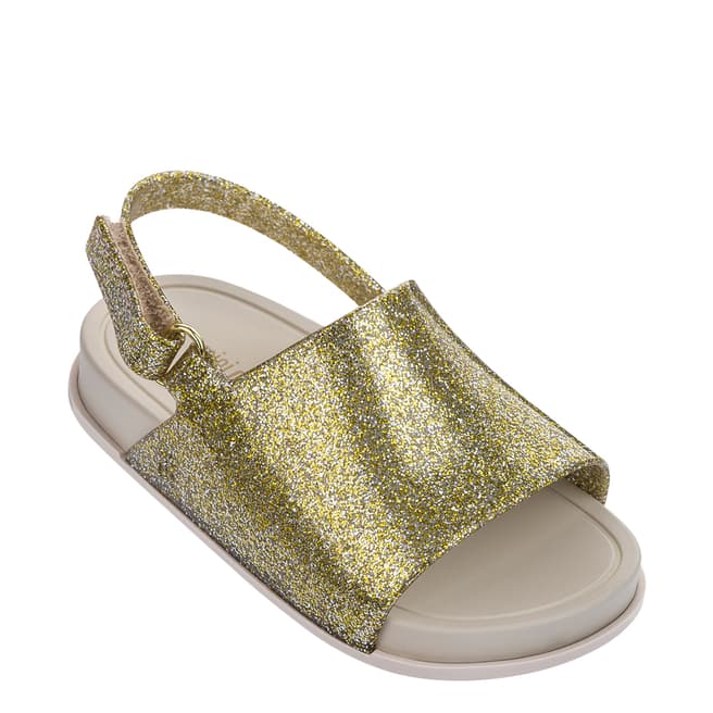 Mini Melissa Mini Gold Glitter Beach Sandal