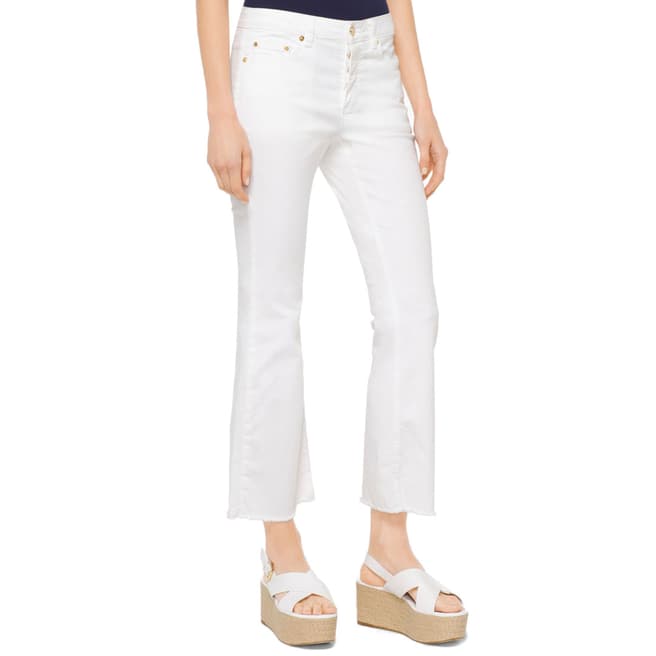 Michael Kors Cropped White Flared Jeans