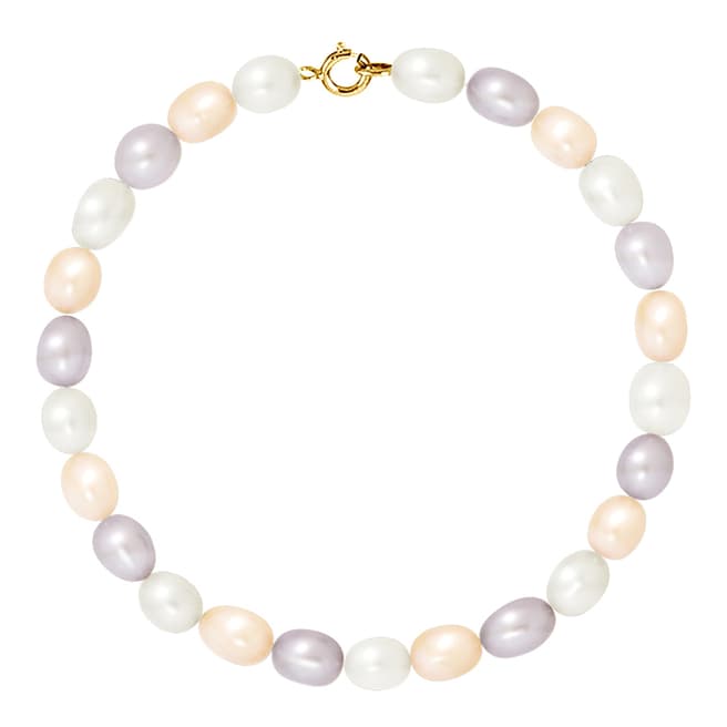 Atelier Pearls Yellow Gold /Multicolored Pastel Pearl Bracelet 4-5mm