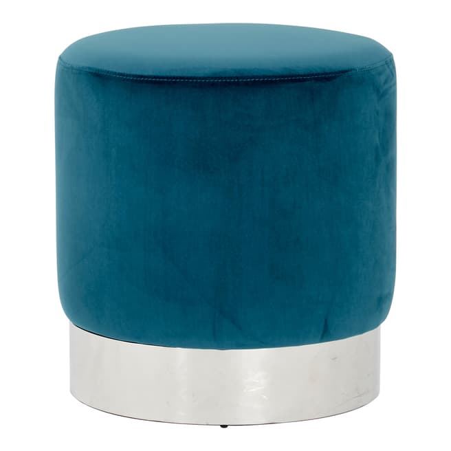 Fifty Five South Vogue Round Stool, Teal Velvet