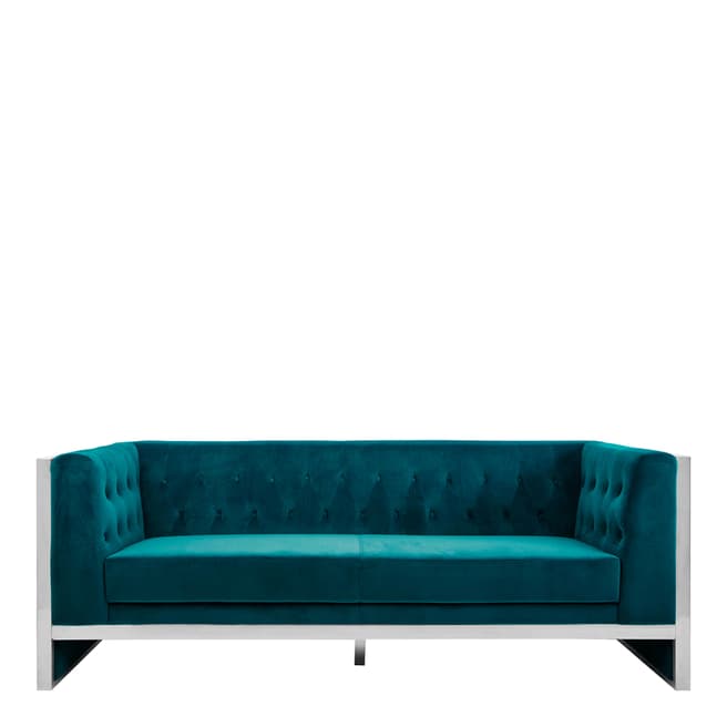 Fifty Five South Vogue 3 Seat Sofa, Teal Velvet