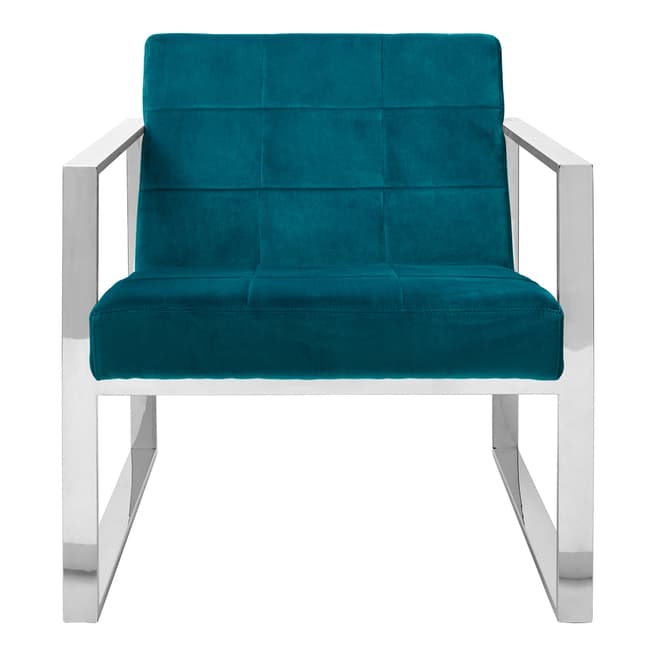 Fifty Five South Vogue Cocktail Chair, Teal Velvet