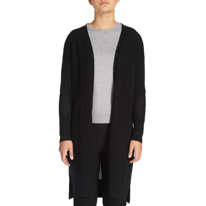 DKNY Black Long Sleeved Open Front Cardigan 