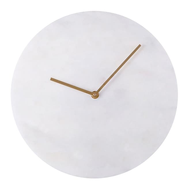 Fifty Five South White Lamonte Marble Wall Clock