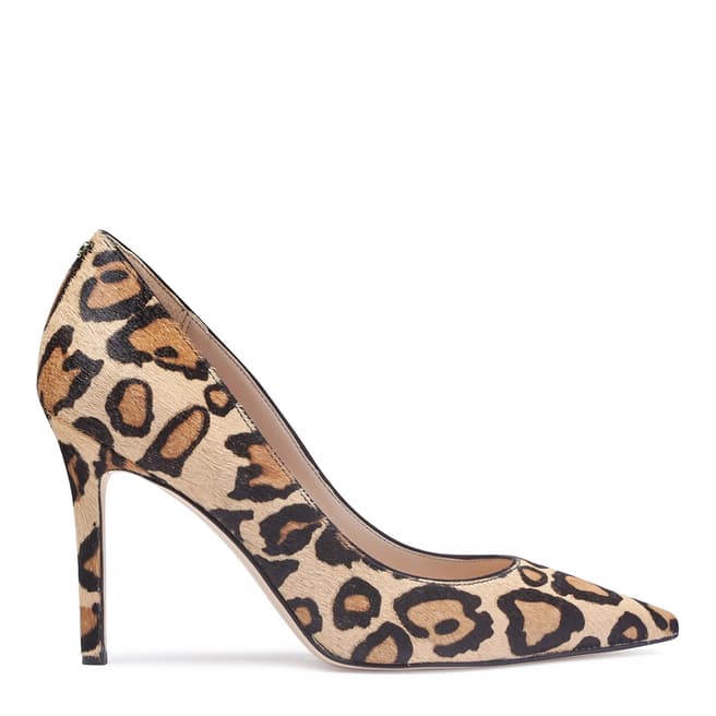 Sam Edelman Nude Leopard Hazel Brahma Hair Court Shoes