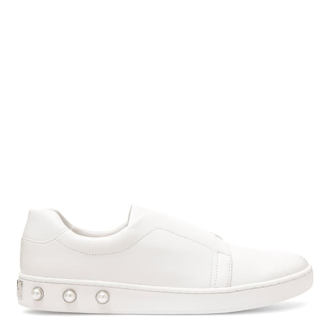 DKNY White Leather Bobbi Pearl Sneakers
