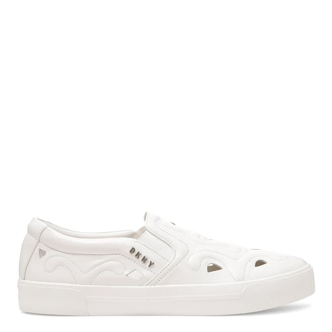 DKNY White Leather Bess Sneakers