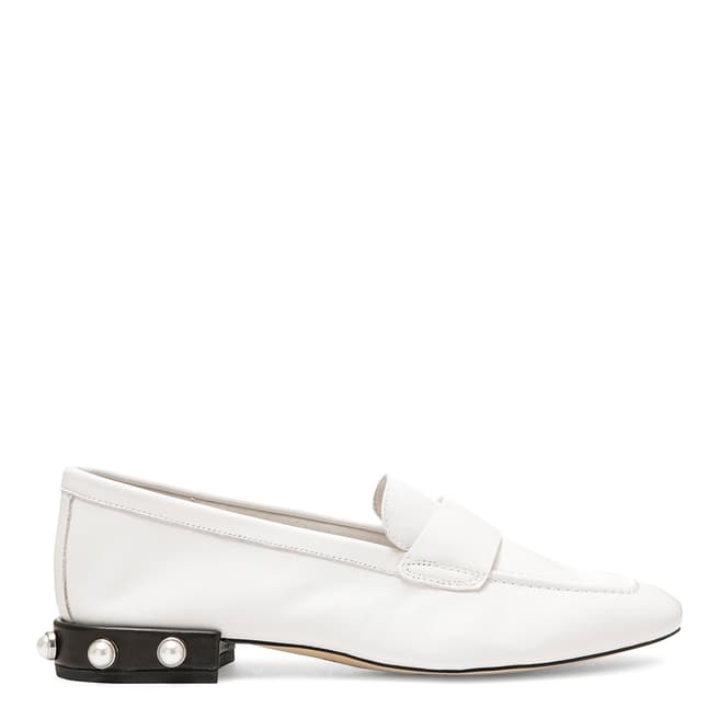 DKNY White Leather Camara Loafers