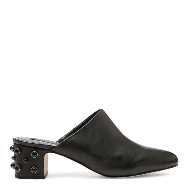 DKNY Black Leather Ginger Pearl Mules