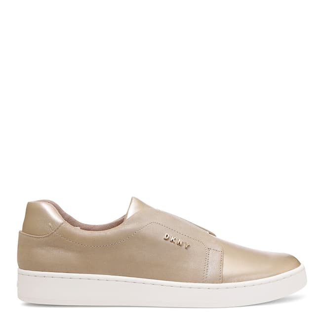 DKNY Champagne Leather Bobbi Sneakers