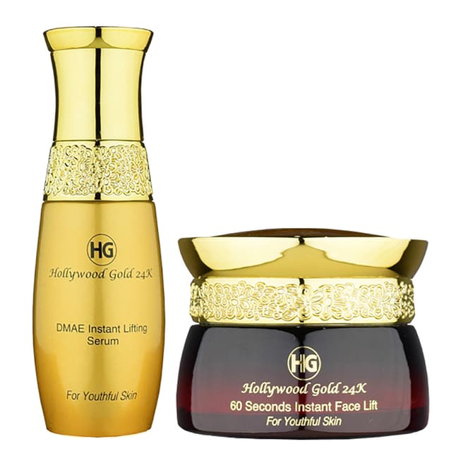 Hollywood Gold 24K DMAE Instant Lifting Serum & 60 Seconds Face Lift Value Set