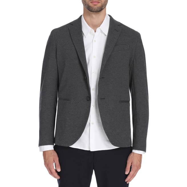 James Perse Heather Charcoal Tailored Jersey Suit Jacket
