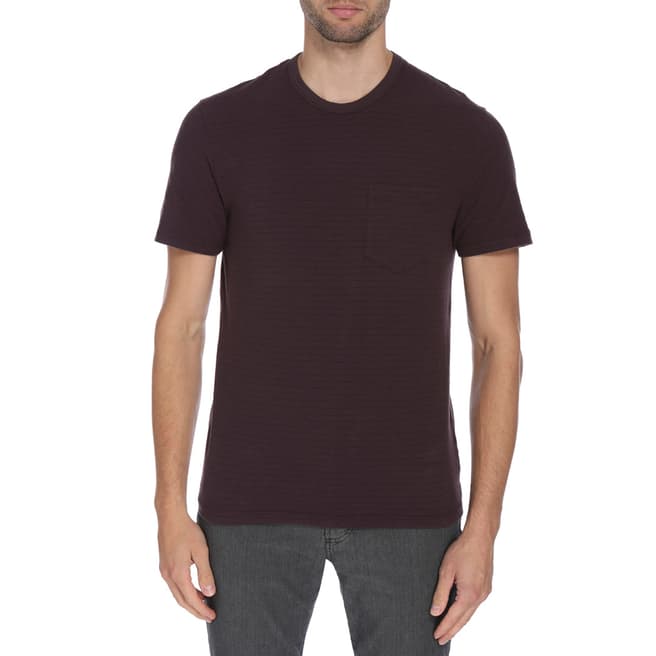 James Perse Fig Shadow Striped Pocket Tee