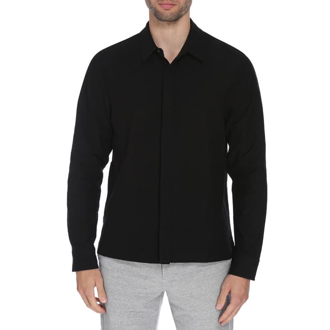 James Perse Black Stretch Textured Jersey Shirt