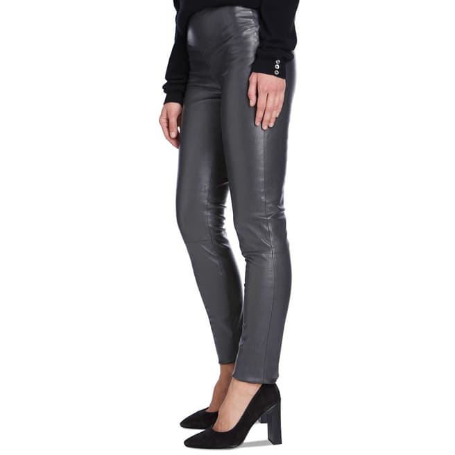 Max and Zac London Grey Stretch Leather Leggings
