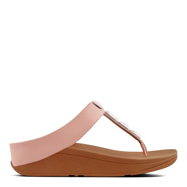FitFlop Dusky Pink Leather Roka Sandals