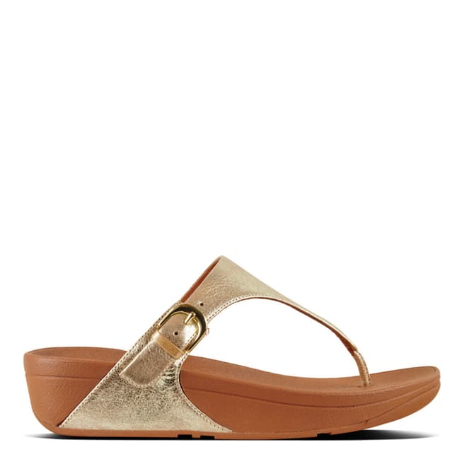 FitFlop Pale Gold Leather Skinny Sandals