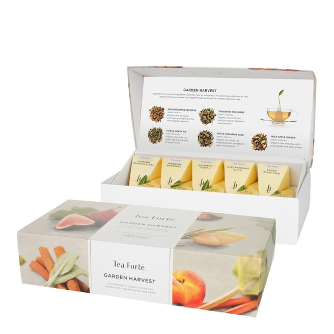 Tea Forte Petite Presentation Box - Garden Harvest (10 count mixed pyramids)