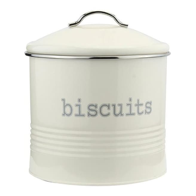 Apollo Housewares Cream Round Biscuits Canister
