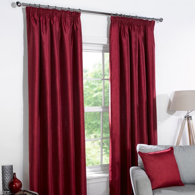 Rapport Red Sophia Blackout Header Tape Curtains 90x90inch