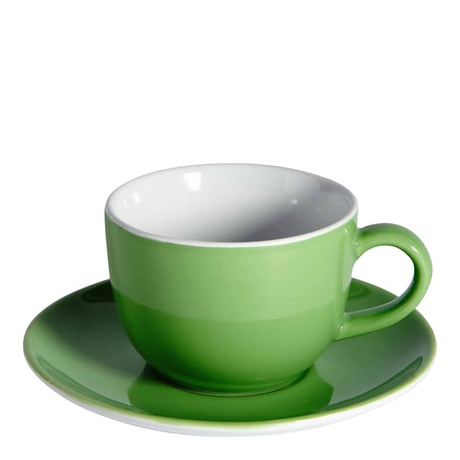 Soho Home Set of 6 Cappuccino Cups & Saucers, Green