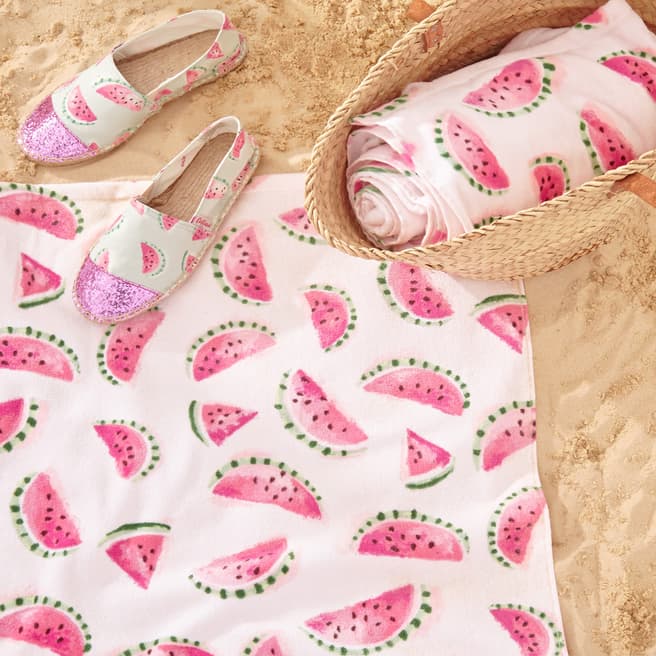 Cath Kidston Watermelons Beach Towel, Light Pink