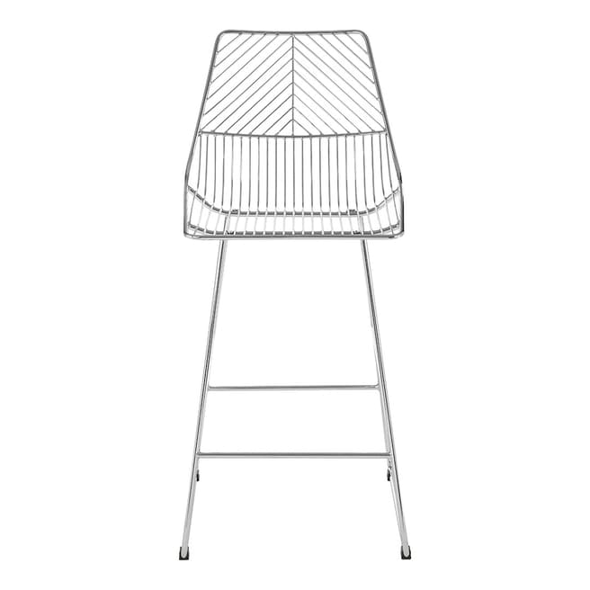 Premier Housewares District Wire Bar Chair, Chrome Metal