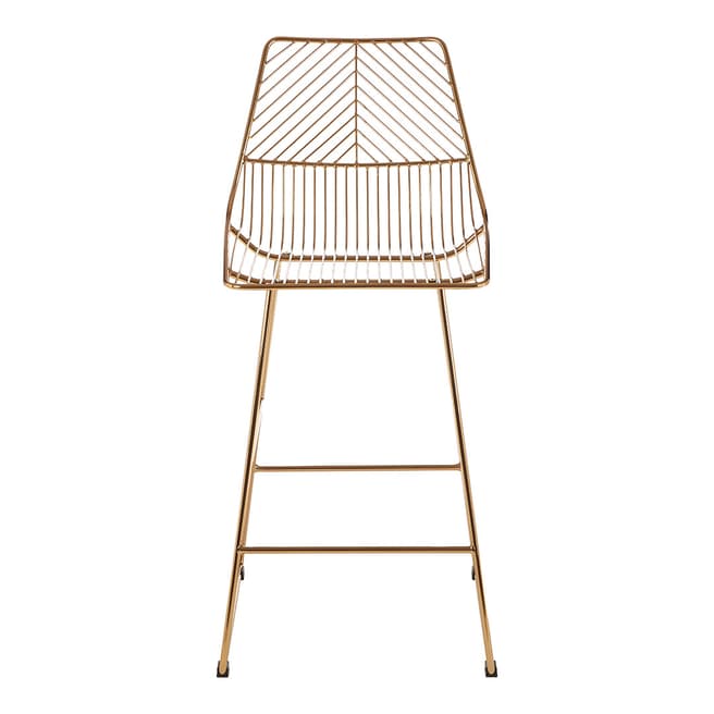 Fifty Five South District Wire Bar Chair, Gold Metal
