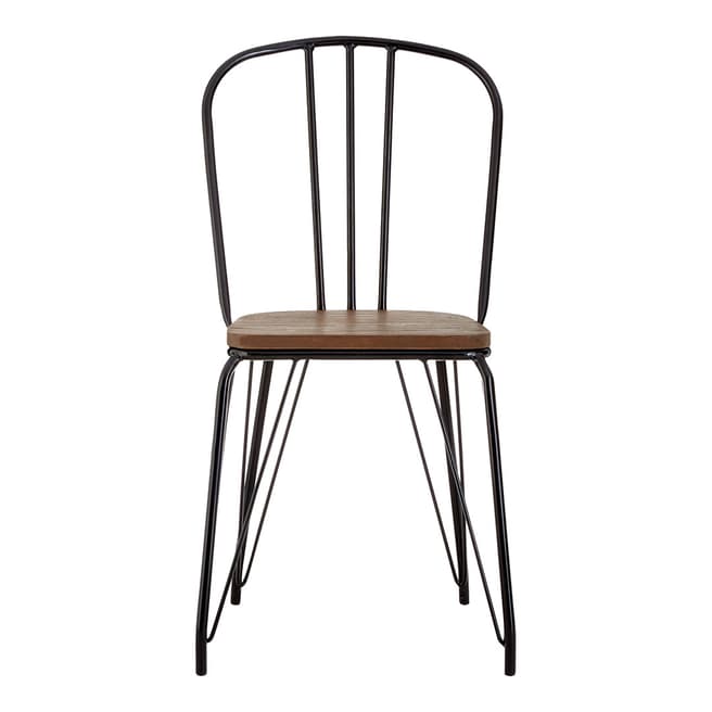 Premier Housewares District High Back Chair, Elm Wood and Metal