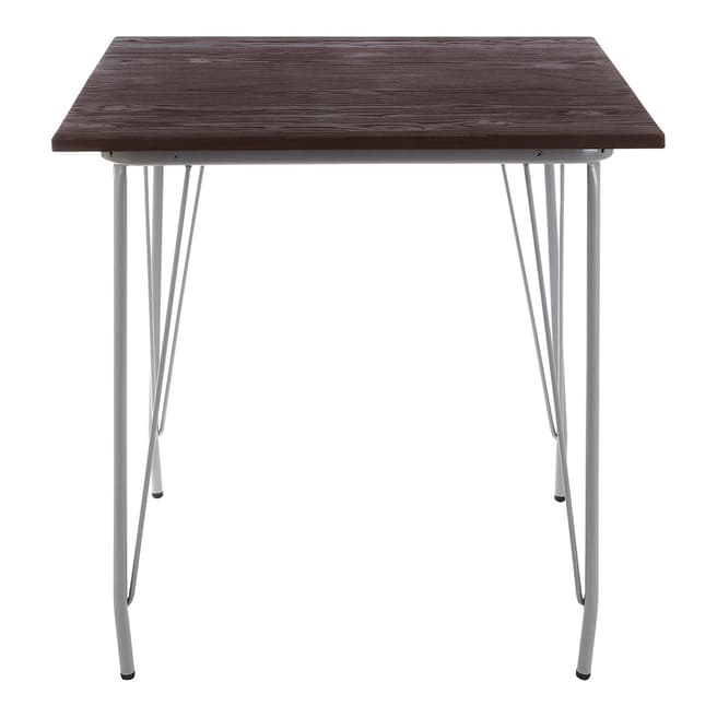 Premier Housewares District Table, Grey Metal and Elm Wood